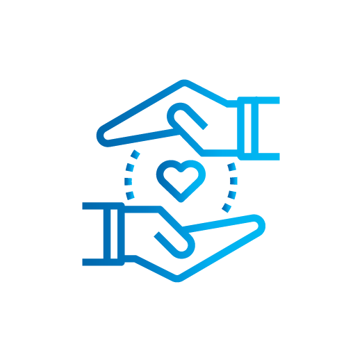 Icon of a two hands cupping a heart